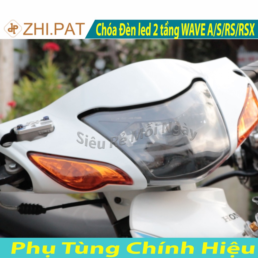 Đèn led 2 tầng Wave A, Wave S, Wave RS, Wave RSX, Future 125cc Viền Đen và Trắng
