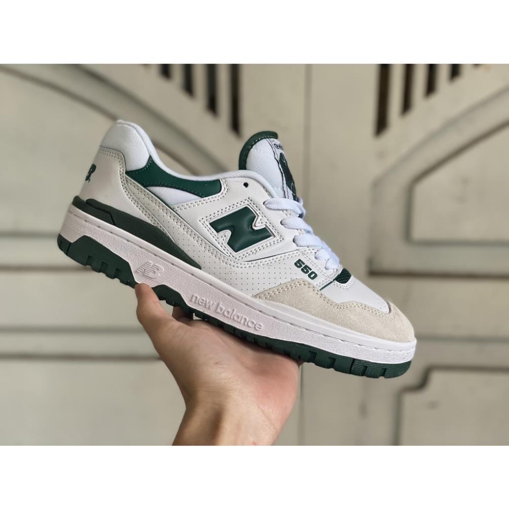 Giày Sneaker NB 550 White Green Cao Cấp Fullbox, Giày thể thao nam nữ newbalance 550 trắng xanh hot trend 2021