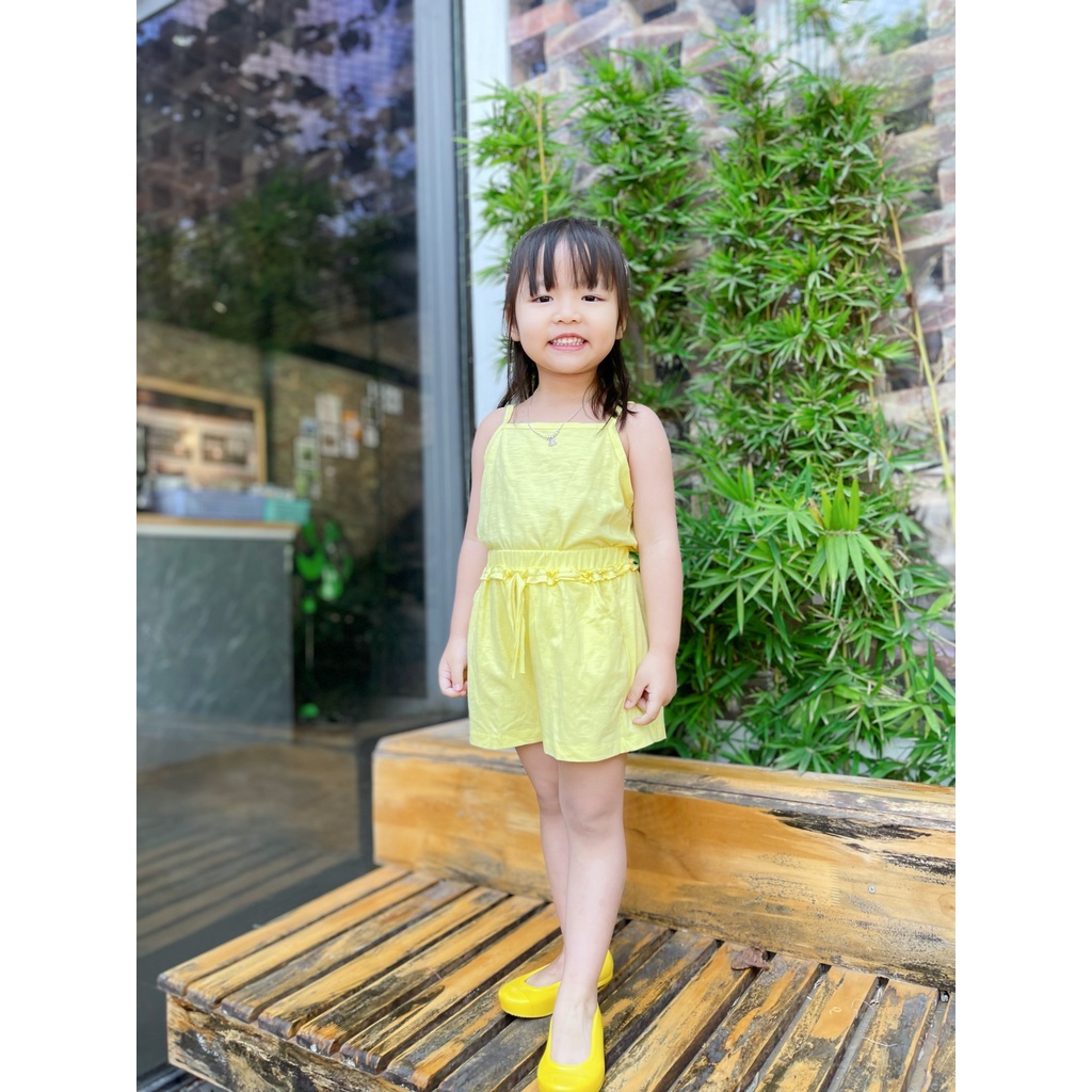 Bộ 2 Dây Cotton Xước Mềm Mại Bèo Viền Quần Dễ Thương Sofiacandy Sang Xịn Mịn Shushibaby