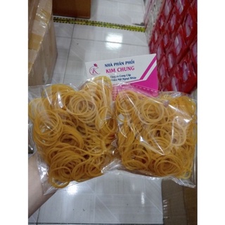 Bịch 50g dây thun cột tóc, chun cột tóc màu vàng (Hỗ trợ uốn tóc)