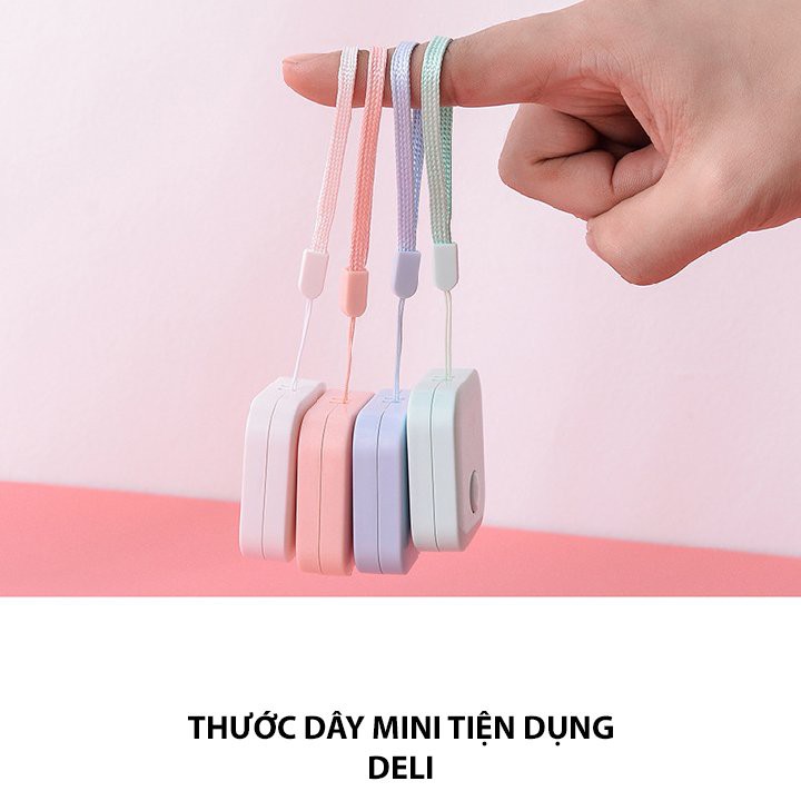 Thước dây rút màu kẹo 1.5m Deli