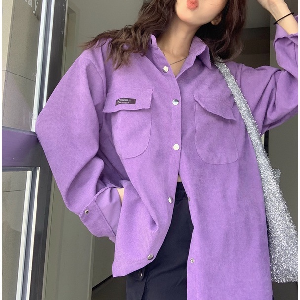 ZHELIHANGFEI Áo Sơ Mi Tay Dài Form Rộng Theo Phong Cách Retro Dễ Phối Đồ