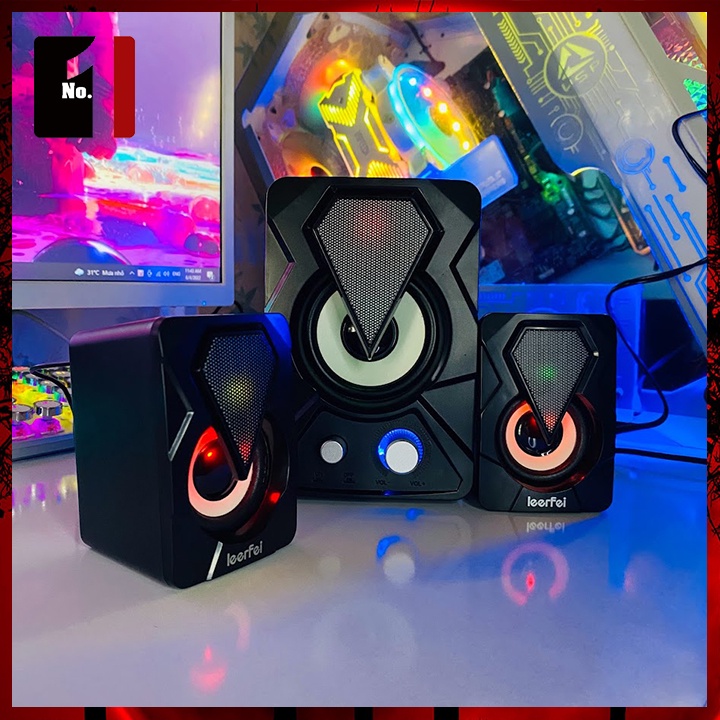 Loa Máy Tính Bluetooth Mini Để Bàn 2.1 Led RGB YST-1307 Loa Vi Tính Laptop Gaming Âm Thanh Hay Bass Lớn Có Dây