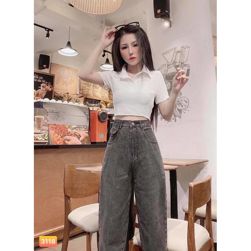 Quần baggy jean nắp bọ xám đen mã 086, hình thật 100%