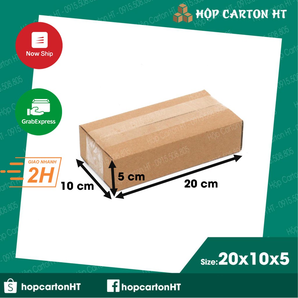 20x10x5 Combo 100 hộp carton, thùng giấy cod gói hàng, hộp bìa carton đóng hàng giá rẻ