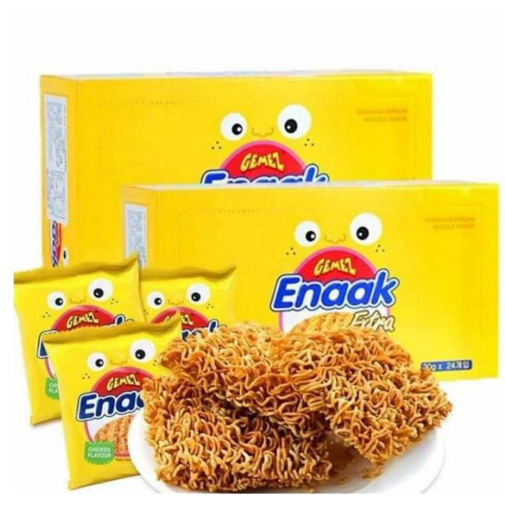 [Mã 159FMCGSALE giảm 8% đơn 500K] Mì ăn sống Snack Enaak vị gà hộp 24 gói/30gr (vàng)