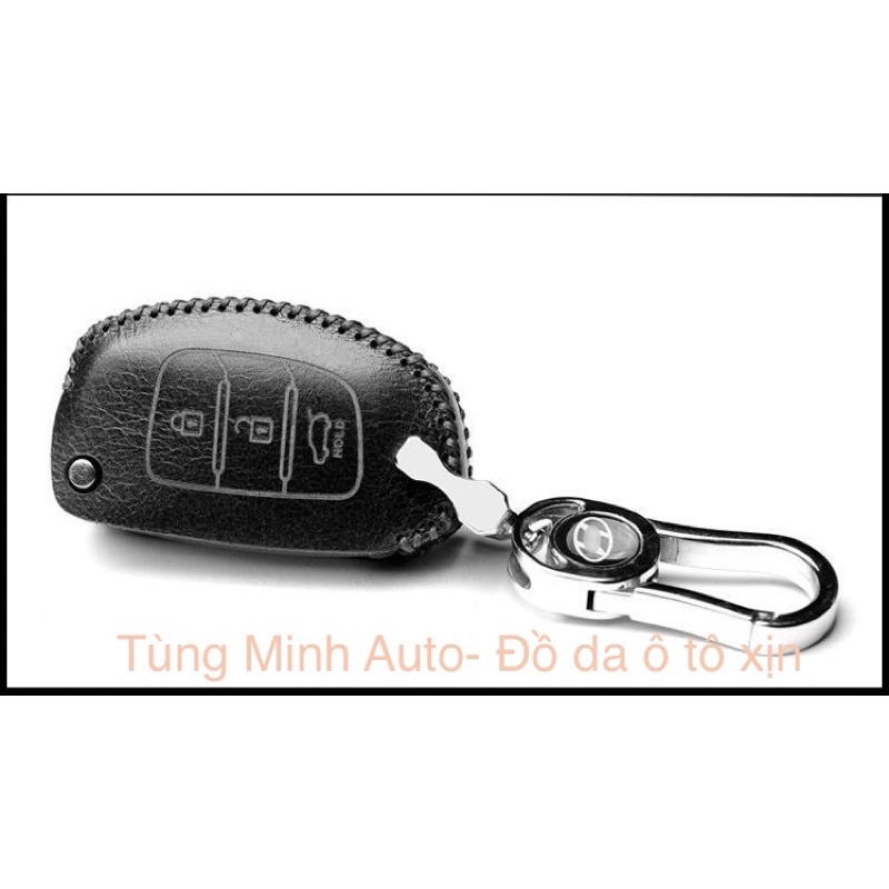 Bao Da Chìa Khóa Hyundai I10, Elantra, Tucson, Accent,solati chìa gập điện, bọc chìa khoá da thật , khắc tên sđt