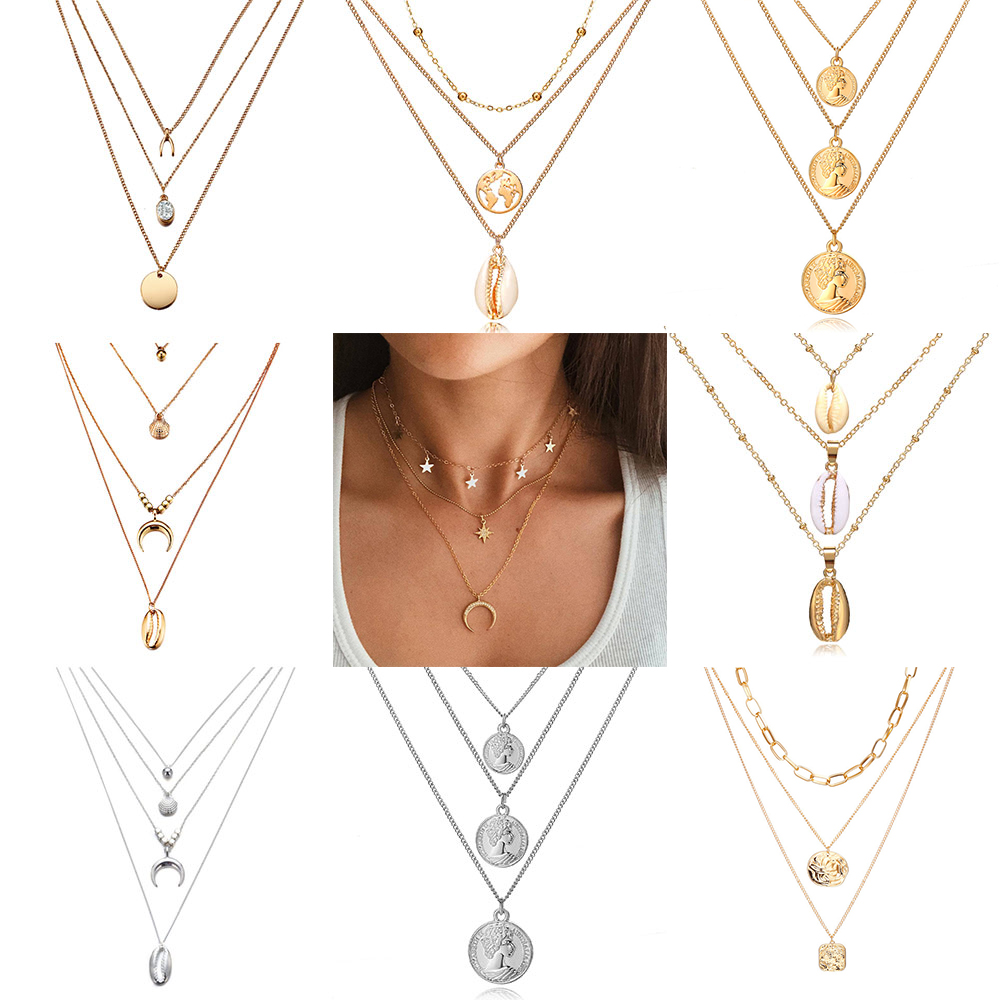 Vòng cổ choker AY nhiều lớp phong cách retro độc đáo dành cho nữ