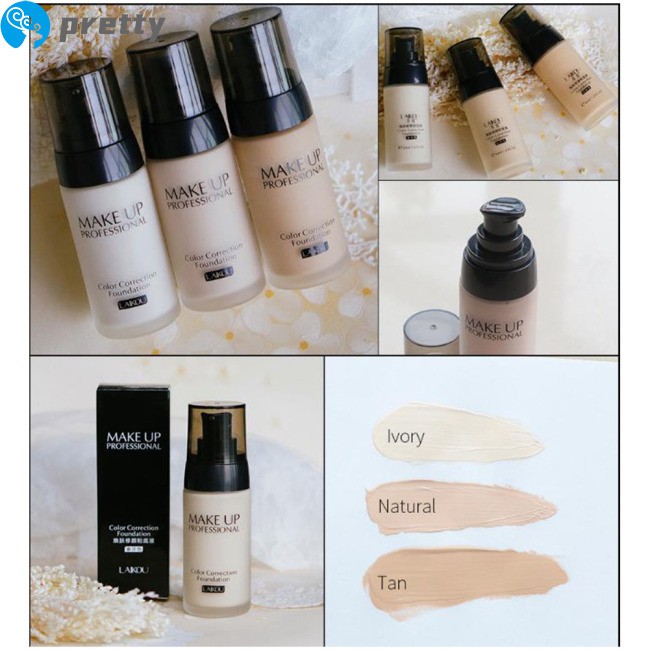 Jazeel 40g Liquid Foundation Waterproof Brighten Long-lasting Foundation Base Makeup