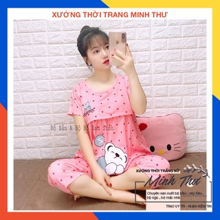 Bộ bầu - bộ sau sinh - chất liệu cotton - kiểu mới thời trang  bầu lửng