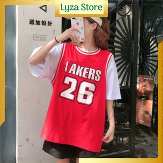 Set bộ thể thao unisex bóng rổ áo aiker số 26 và quần short viền dưới 60kg - Lyza Store