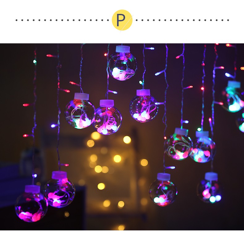 ⚡️Dây đèn led trang trí bóng tròn 12 bóng B38 nháy hình cầu, trang trí noel, quán cafe đẹp long lanh.⚡️