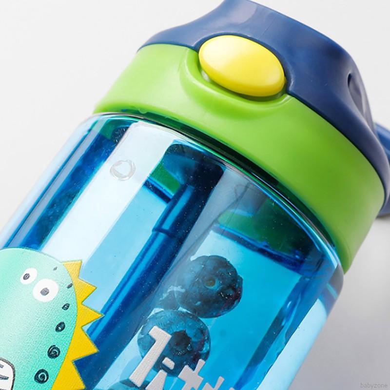 Bình Đựng Nước 480ml Có Ống Hút Hình Khủng Long Đáng Yêu
