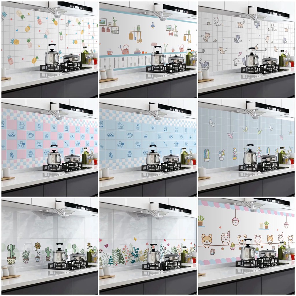 Decal dán bếp 1 mét dài khổ 60cm, họa tiết hoạt hình siêu đáng yêu HH001 | BigBuy360 - bigbuy360.vn