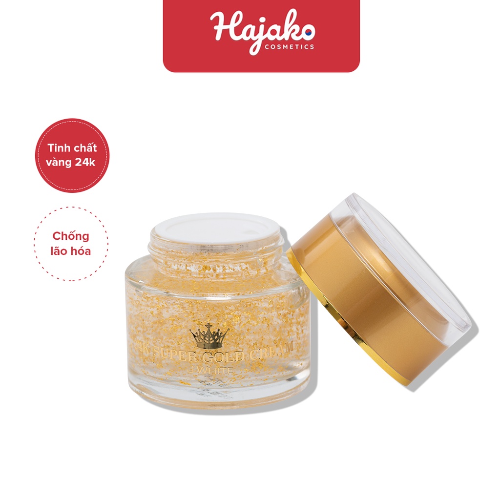 [HÀNG CHÍNH HÃNG]Kem Dưỡng Da Cấp Ẩm Ngăn Ngừa Lão Hóa Tinh Chất Vàng JWHITE 24K SUPER GOLD CREAM 50g HAJAKO