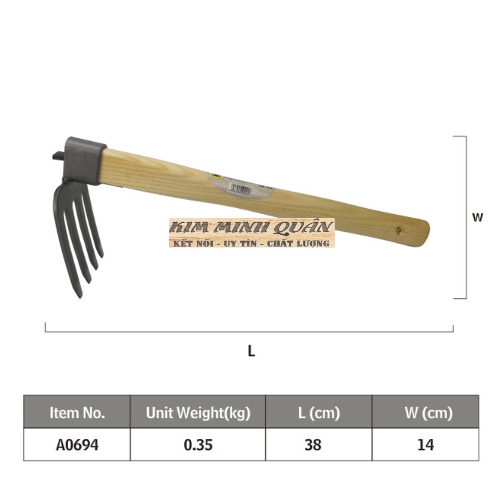 Cây Cào Cầm Tay 4 Răng 380mm A0694 CMART