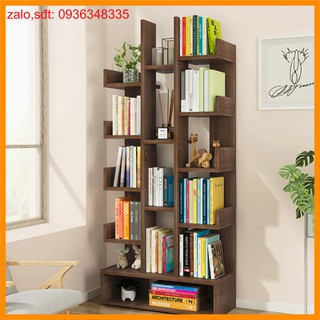 Kệ Gỗ Để Sách - Đồ Trang Trí Phòng Khách 1m4 Kiểu Dáng Châu Âu - Giá Sách 15 Tầng Đa Năng