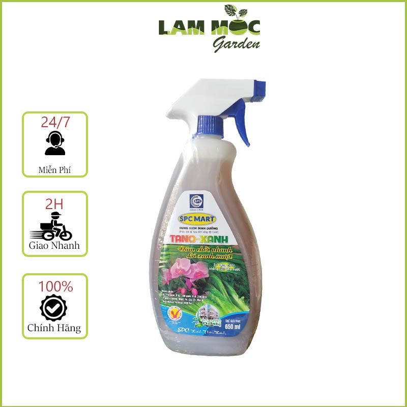 Dung Dịch Dinh Dưỡng SPC MART TANO XANH Chuyên Dùng Cho Hoa Lan Hoa Hồng Và Các Loại Kiểng Lá Chai xịt 650ml