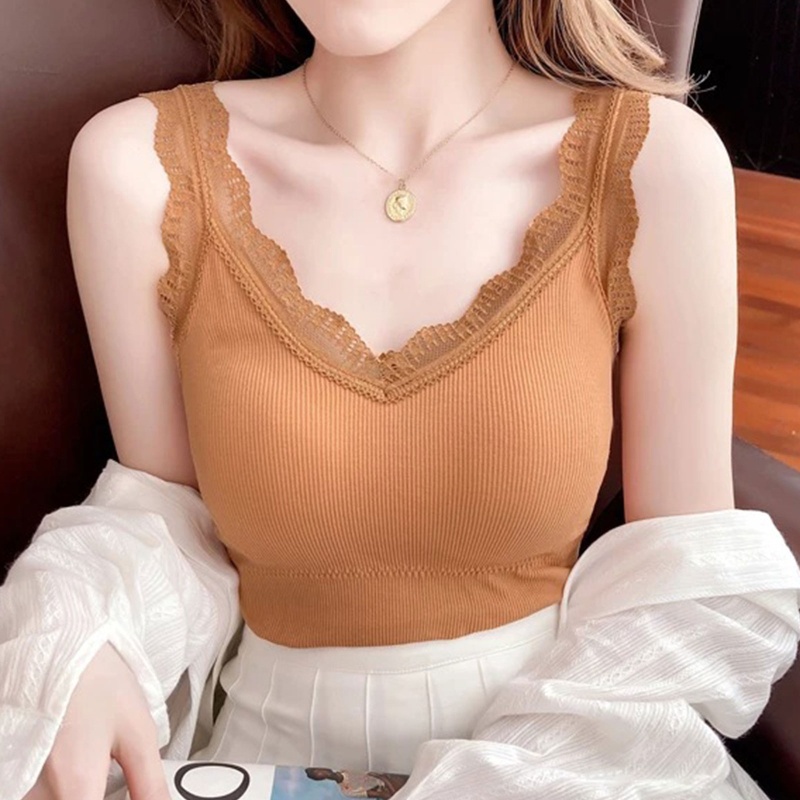 Áo Tank Top Có Mút Đệm Co Giãn Thời Trang Mùa Hè Dành Cho Nữ