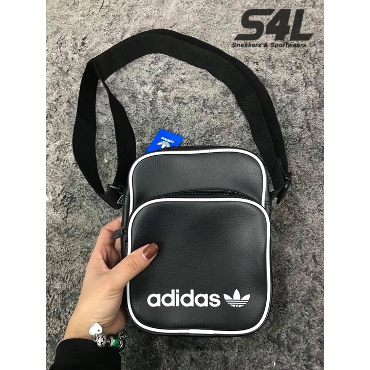 Túi Adidas đeo chéo mini bag vintage đen XUẤT DƯ FULL TEM TAG CODE | DH1006