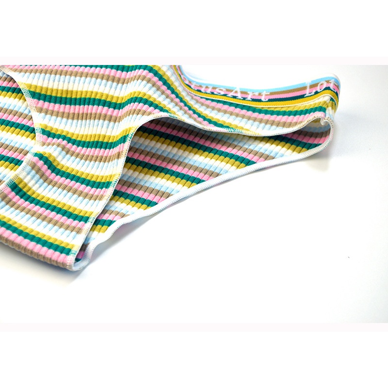 Quần Lót Cotton Kẻ Sọc Nhiều Màu Thoáng Khí Tạo Cảm Giác Thoải Mái Thời Trang Cho Nữ