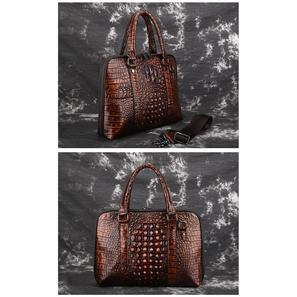 Cặp Tài Liệu Máy Tính Xách Tay Túi Xách Cho NamD02 + Da bò Vân Cá Sấu cao cấp | BigBuy360 - bigbuy360.vn