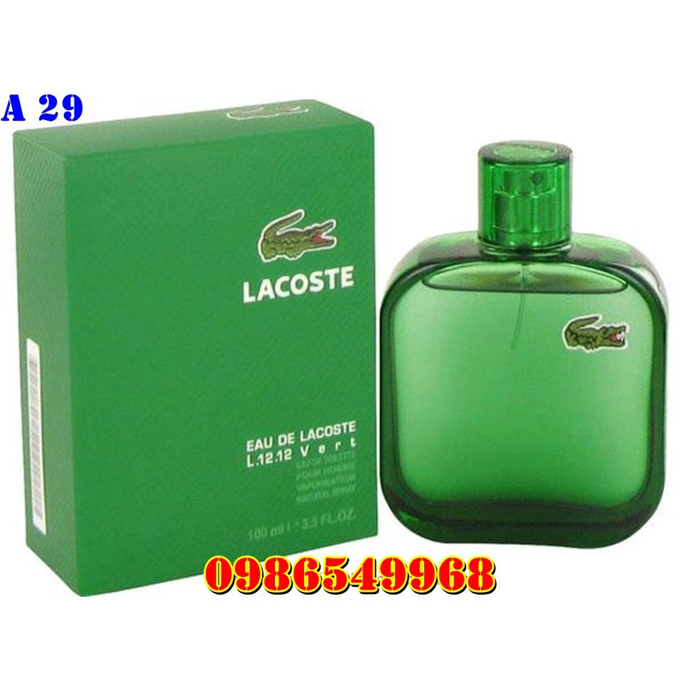 Nước hoa nam Lacoste L.12.12 Vert 100ml - Tặng vòng tay