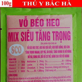 100g VỖ BÉO HEO MIX SIÊU TĂNG TRỌNG Vỗ béo heo thịt, heo nái quá gầy, heo đực giống, heo con, tăng trọng nhanh