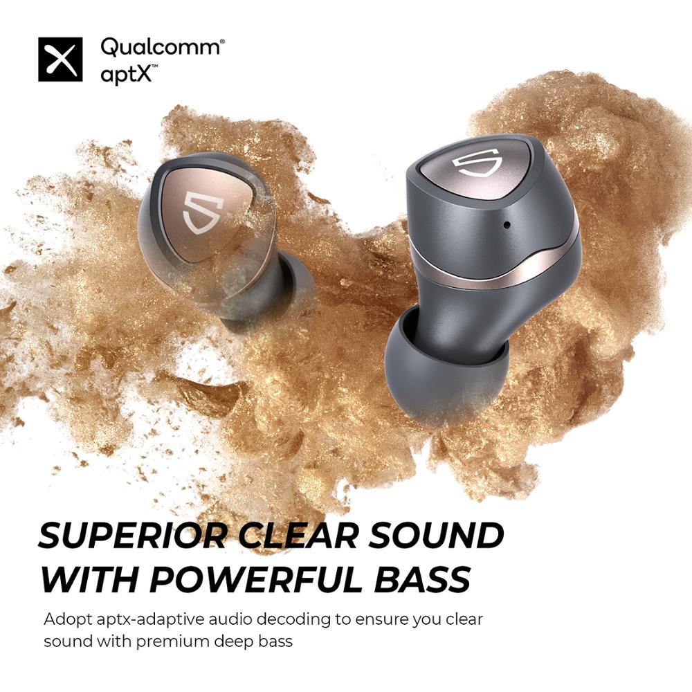 Soundpeats Sonic Tai Nghe Bluetooth 5.2 Qcc3040 Chipset Aptx-Adapice Cvc 8.0 45h Noise Reduction Earbuds