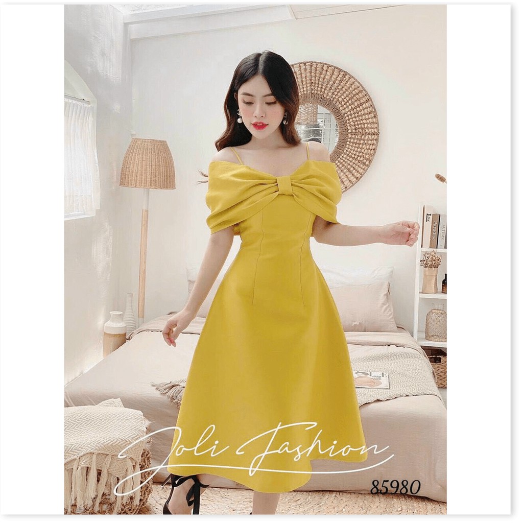 ĐẦM XÒE DỰ TIỆC NỮ CỔ CỘT NƠ SIÊU XINH SANG TÔN DÁNG CHO CÁC CHỊ EM THỜI TRANG MỚI NHẤT HIỆN NAY