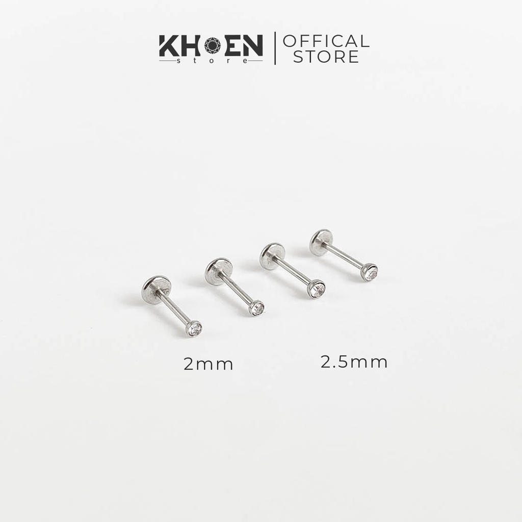 Khuyên đá cài thân 0.8mm - Thép không gỉ - Khoen Store