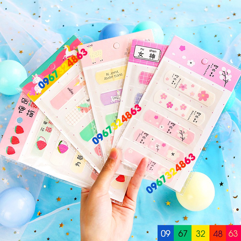 1 Vỉ 5 Cái Băng Gâu Hoạt Hình Dễ Thương Tiện Lợi