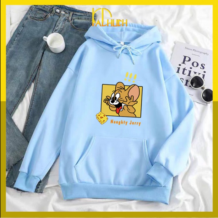 ÁO HOODIE CẶP NAM NỮ IN HOẠT HÌNH TOM JERRY