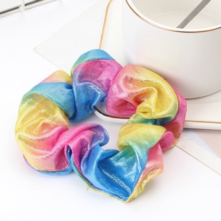 🍓Cột tóc Scrunchie mầu loang nhũ phản quang