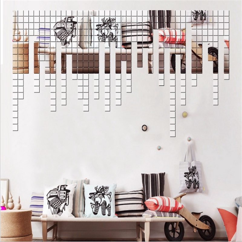 Bộ 10 miếng dán Acrylic hiệu ứng gương dùng cho trang trí nhà ở tiện dụng 2 * 2cm