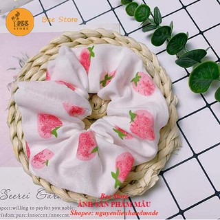 [Mẫu mới] Vải may scrunchies, khăn bandana, turban, DIY họa tiết quả đào nhiều màu