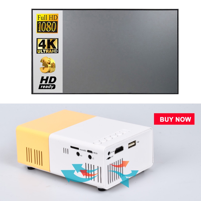 Máy Chiếu Mini Y300 Điện Thoại Máy Chiếu Di Động Laptop Màn Hình Lcd 1080P Máy Chiếu Nhỏ Rạp Hát Tại Nhà