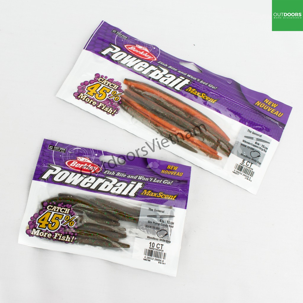 Mồi câu cá hình giun siêu nhậy Berkley PowerBait Maxscent The General