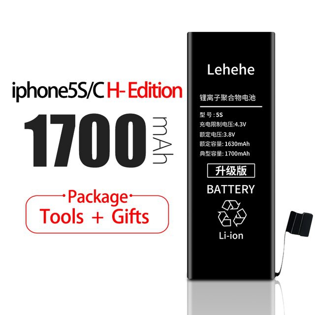 Pin iphone dung lượng cao chính hãng Lehehe,iphone5,5s,6,6s,6plus,6splus,7,7plus,8,8plus tặng kèm tô vít