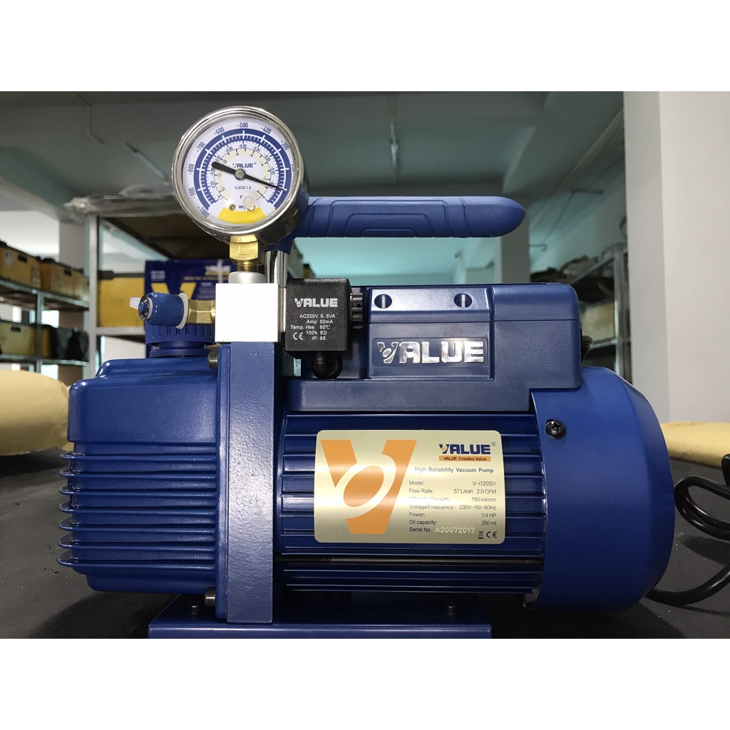 MÁY HÚT CHÂN KHÔNG VALUE 3.5C VI140SV - Kèm đồng hồ báo áp và rơ le tự ngắt