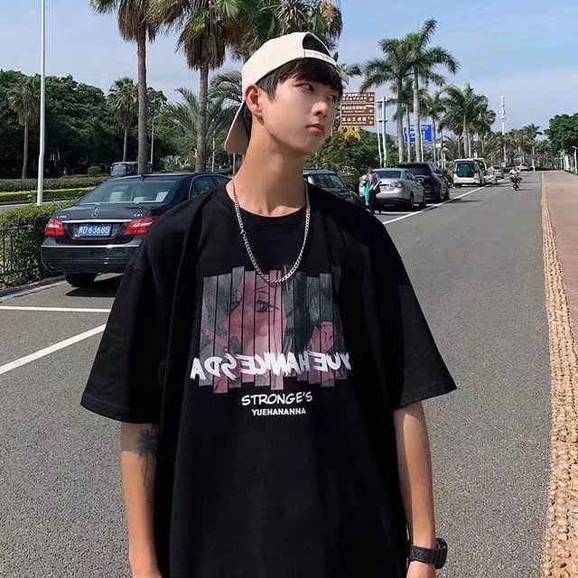 Áo Thun Tay Ngắn Dáng Rộng In Chữ Phong Cách Hip Hop Đường Phố Hàn Quốc Thời Trang Cho Nam Và Nữ [M-8XL]