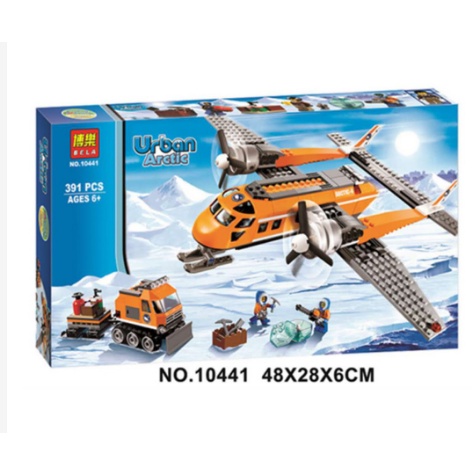 Đồ chơi trẻ em Lego lắp ráp Urban bela 10441 arctic thám hiểm bắc cực. Máy bay phản lực 391 mảnh