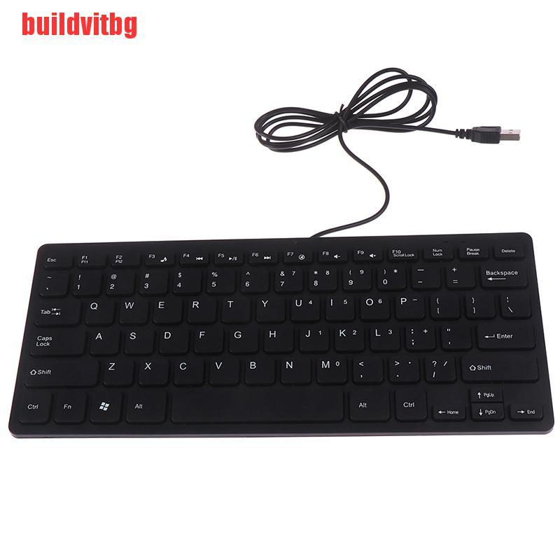{buildvitbg}Quiet Small Size 78 Keys Mini Multimedia USB Keyboard For Laptop PC Office GVQ
