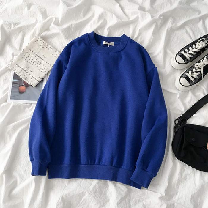 Áo sweater tay dài dáng rộng phong cách thời trang Hàn Harajuku 63 màu tuỳ chọn