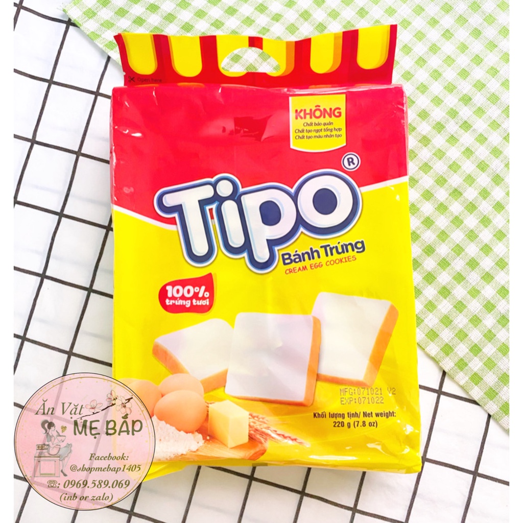 Bánh Trứng Nướng Tipo 220gram - Vị Giòn Thơm Béo Ngậy - Shop Mẹ Bắp [Date 10/2022]