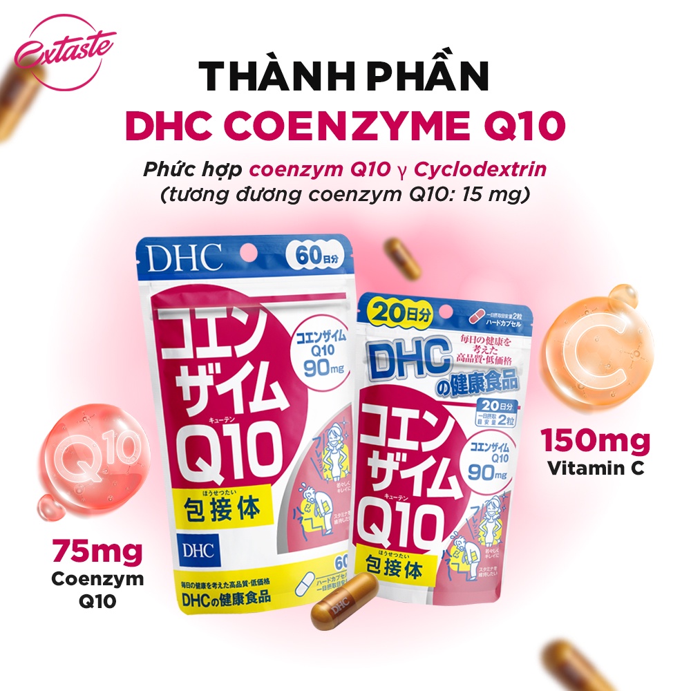 Viên uống DHC Coenzyme Q10 chống lão hóa duy trì làn da trẻ trung 30 ngày  Extaste