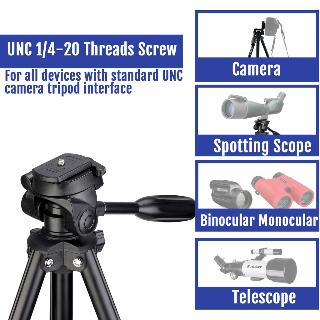 SVBONY SV101P Chân Máy Du Lịch Bằng Nhôm Di Động Cho Spotting Phạm Vi Máy Ảnh SLR Kỹ Thuật Số Với Tấm Phát Hành Nhanh