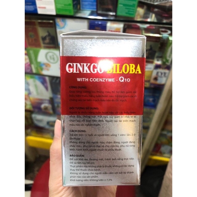 Viên uống bổ não Ginkgo Biloba With coenzyme Q10 (h/100v)