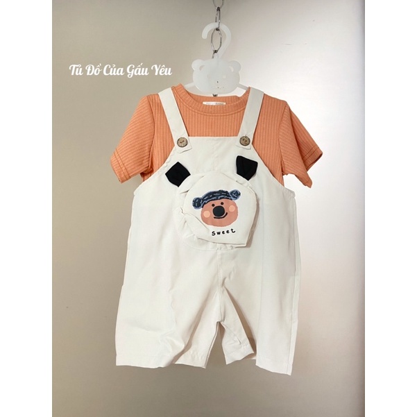 Set yếm áo thun cộc tay cho bé