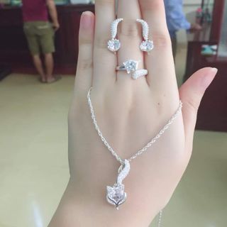 Bộ trang sức bạc hồ ly (3món bạc ta)